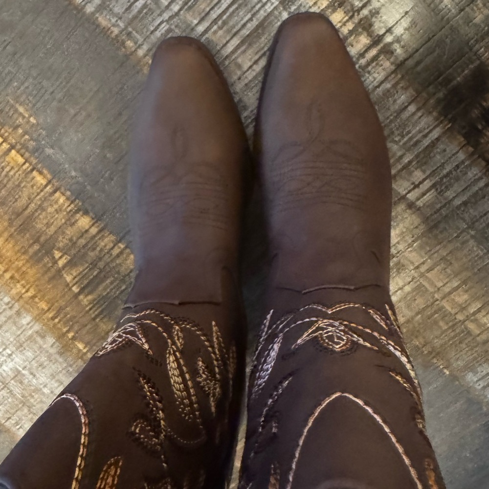 NWT IUV Cowboy Western Boots Cowgirl Boots Pull On Pointy Toe Mid Calf Boots - Picture 8 of 10
